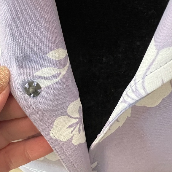 Beautiful silk and linen Lavender and white floral blazer size 16 EUC - Picture 5 of 8